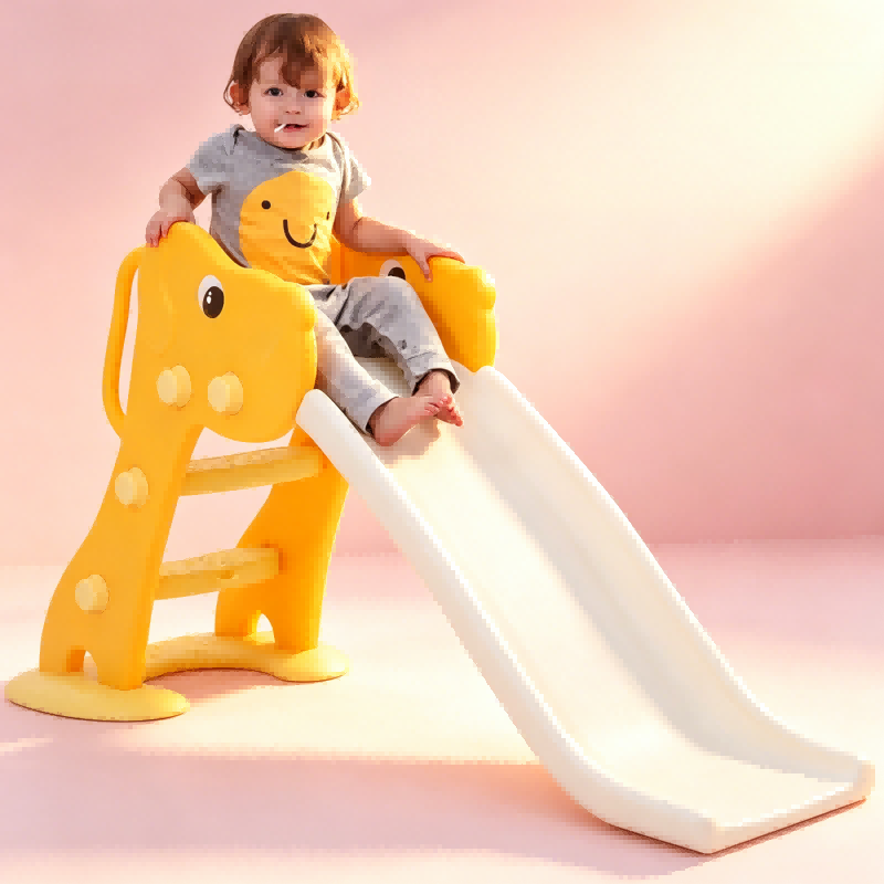 Dog Style Toddler Slide, Multi-Color Options Indoor Kids Slide, Safe Non-Slip Play Equipment for Infants